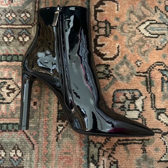 Saint Laurent Patent Stiletto Bootie with Box Black Size 37 - Picture 2 of 8